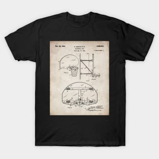 Basketball Net Patent - Basketball Fan Coach Player Art - Antique T-Shirt